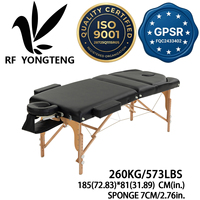 Mesa de Masaje Profesional Ajustable y Plegable de Madera de Haya y Material PU, Personalizable para Spas Comerciales, Hoteles y Dormitorios