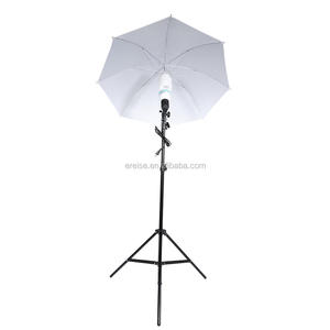 Ombrello Photo Studio kit 2 pezzi ombrelli bianchi + 2 pezzi 2M Light stand + 2 pezzi portalampada + 2 pezzi lampadine (45W/5400K - Product Image 2
