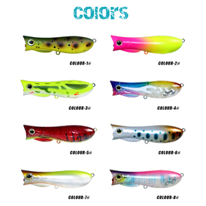 Leurres de pêche Poppers leurre 65mm 9.3g et 75mm 12.5g flottant Popper leurre pêche appâts artificiels pour la pêche à la truite océanique - Product Image 6