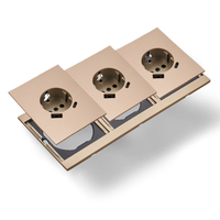 Interruptores y Enchufes de Pared WESA, Enchufe Doble Europeo con USB Tipo C, Enchufe Múltiple para Pared, Combinación Libre, Diseño Moderno de Lujo