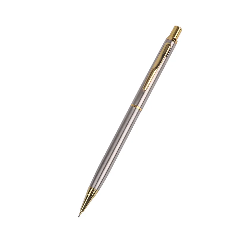 Lüks tüm çelik dahili silgi kalem geri çekilebilir özel Logo Metal mekanik kalem ve kurşun kalem