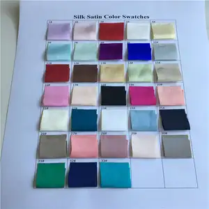 Great Material 33 Colors Available Good Quality Silk Charmeuse Satin Fabric Color Card for 2023 Sale