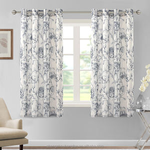 Boho Floral Lin Rideaux, Semi Sheer Light Filtering Grommet Farmhouse Vintage Rideau, Imprimer Motif Traitements <span class=keywords><strong>pour</strong></span> Chambres - Product Image 4