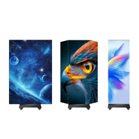 Afficheur LED portable à haute fréquence de rafraîchissement 3840Hz, pliable en trois ou quatre parties, sur pied, mobile, pour salle d'exposition