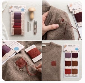 Kit de fil <span class=keywords><strong>à</strong></span> coudre en <span class=keywords><strong>laine</strong></span> pour réparation, 6 couleurs, 960m, fil multicolore pour réparer les vêtements et les chaussettes - Product Image 2