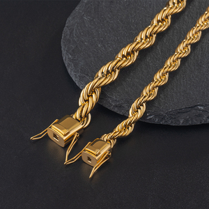 <span class=keywords><strong>Bracelet</strong></span> en corde torsadée 6MM 8MM, bijoux hip-hop, acier inoxydable plaqué <span class=keywords><strong>or</strong></span> 18 carats, <span class=keywords><strong>bracelet</strong></span> chaîne en corde torsadée épaisse tressée - Product Image 5