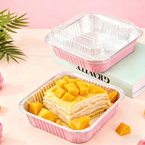 MIXWARES Moules à gâteau carrés jetables en aluminium <span class=keywords><strong>de</strong></span> 8x8 pouces, épaisseur 1,0 mm, <span class=keywords><strong>de</strong></span> qualité alimentaire, avec couvercles, écologiques, <span class=keywords><strong>pour</strong></span> la cuisson - Product Image 3