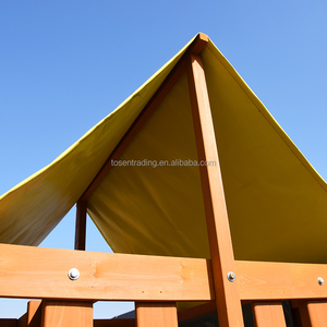 Casa de Juegos de Madera Resistente con Columpios, Tobogán y Toldo - Parque Infantil para Jardín Resistente a la Intemperie para Niños - Product Image 2