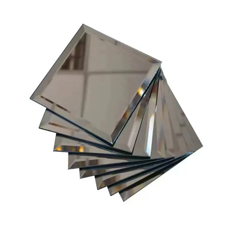 4 mm 5 mm Aluminium/Silber/Antik Mosaik Übereinstimmung abgeschrägter Spiegel dekorativer Spiegel V-Rillen farbiger Spiegel für Wanddekoration, Badezimmer
