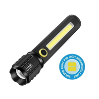 Lampe de poche LED pour camping en plein air, lumière puissante et longue portée, charge USB, corps en alliage d'aluminium et ampoule LED
