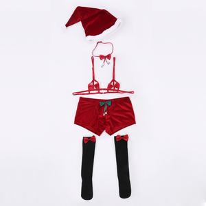 Nouvel ensemble de sous-vêtements sexy pour <span class=keywords><strong>homme</strong></span> gay, <span class=keywords><strong>bas</strong></span> de Noël à taille basse, ensemble de 5 pièces respirant avec jarretière, string pour <span class=keywords><strong>homme</strong></span> en polyester - Product Image 5