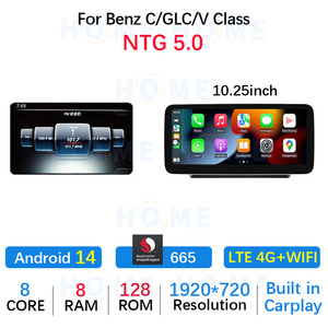Android14 Snapdragon 665 8 Core 128G Car DVD Radio Multimedia Player pour <span class=keywords><strong>Mercedes</strong></span> Benz C <span class=keywords><strong>W204</strong></span> GLC/V Class <span class=keywords><strong>GPS</strong></span> Navigation Screen - Product Image 4
