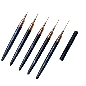 CY Nail Liner Brush 2024 Good Quality 3pcs/set Rose Gold Nail Art Line Painting Brushes Metal Handle Nail Liner Brush