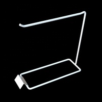 Présentoir de Comptoir Moderne Portable Léger Blanc/Noir Écologique en Fil Métallique avec Crochets pour Porte-clés – Conception sur Pied