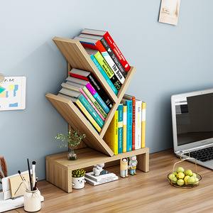 Bookshelf Desktop Desk Book Storage <b>Rack</b> Office Desk File <b>Rack</b> Student Storage <b>Rack</b> Traditional Style Three-Layer Living Room - Product Image 2