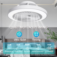 Ventilateur de plafond intelligent à LED avec lumière, pour chambre à coucher, décoratif, à intensité variable, avec télécommande, normes CE-ROHS CE-EMC