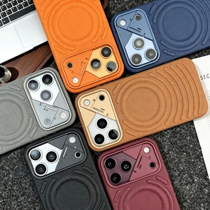 เคสโทรศัพท์หนัง PU ลายริ้วแบบแม่เหล็กสำหรับ iPhone 18 17 16 15 14 13 Pro Max พร้อมกรอบกล้องโลหะ ป้องกันการกระแทก ขายส่ง - Product Image 4
