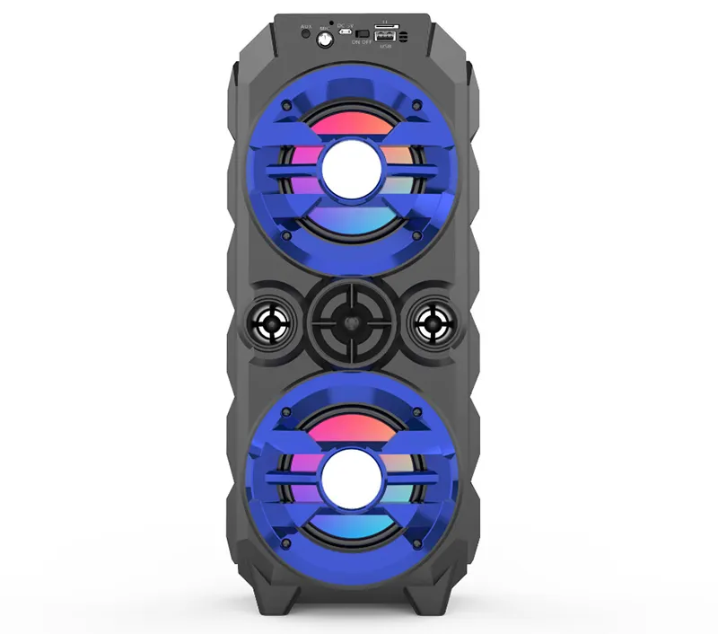 Pengeras suara Karaoke profesional, sistem Speaker Karaoke profesional 16W lampu kilat Led 4 inci Subwoofer Speaker gigi biru terbaik untuk pesta rumah