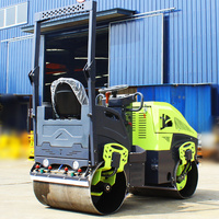 Compacteur routier vibrant à double tambour de 1 tonne avec moteur diesel refroidi par air et pompe hydraulique, mini-compacteur autoporté pour asphalte