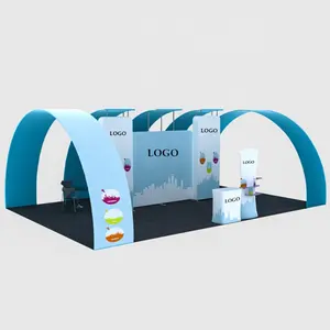 8ft 10ft 20ft Exhibition Backdrop Trade Show Pop Up Display Booth Stretch Tension Fabric Display Banner Stands