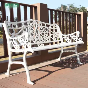 Patio công viên băng ghế dự bị ghế vườn đúc nhôm Châu Âu cổ điển kim loại đồ nội thất ngoài trời Shaker phong cách băng ghế dự bị màu đen cho ăn uống