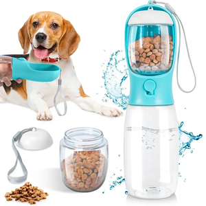 Perro mascota 2 en 1 botella de agua portátil viaje al aire libre mascotas comederos perro tazón personalizable Dropshipping productos 2025 - Product Image 1