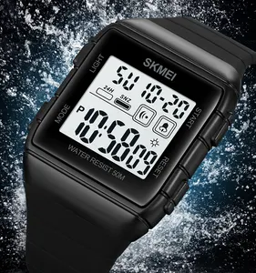 Vente chaude Skmei 1960 étanche Sport montre numérique hommes montre-bracelet alarme chronomètre noir