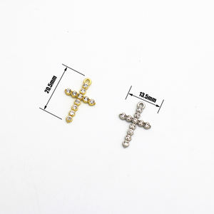 الصليب القلائد الأزياء بسيطة أنيقة فضة مطلية بالذهب الصليب قلادة المرأة - Product Image 2