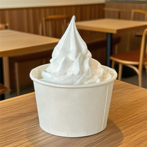 Modèle alimentaire de 3,94 pouces en forme de tasse en papier blanc, pour crème glacée lisse au chocolat, fraise, dessert, collation, crème glacée molle, vanille, jouet, pour présentation et fête - Product Image 4