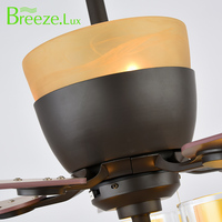 Ventiladores de techo LED de 5 aspas de alta velocidad Breezelux, control remoto, escape de baño Metro, luz LED, estilo chino tradicional