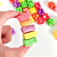 Multicolor vierkante kauwgom snoepjes, diverse fruit smaken, individueel verpakt, groothandel snoepgoed, OEM private label
