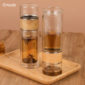 Gelas Teh Emode 12oz, Gelas Mug Teh untuk Teh Daun, Buah, dan Kopi Cold Brew, Cangkir Perjalanan - Product Image 1