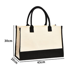 Bolsa <span class=keywords><strong>de</strong></span> Yute con Asas <span class=keywords><strong>de</strong></span> Cuerda y Correa para el Hombro - Regalo Personalizado para Bodas, Cumpleaños, Vacaciones en la Playa - Mujeres, Mamás, Maestras, Amigas - Product Image 1
