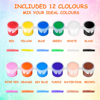 Bandes de peinture acrylique hexagonales Panwenbo 3 ml pour enfants, 12 couleurs, pots de peinture avec rangement pour enfants