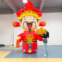 Personnage gonflable géant personnalisé du Dieu de la Richesse du Nouvel An Chinois pour décorations extérieures/événements/centres commerciaux/parcs