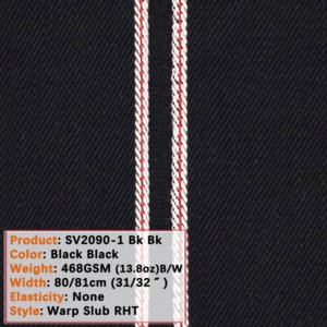 13,8 oz orillo tela vaquera 100% algodón negro puro Jeanet Warp Slub retráctil resistente Indigo hombres Jeans chaquetas sin estiramiento - Product Image 2