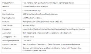 Logo de station-service de haute qualité, design moderne, abri de station-service, panneau LED de prix du carburant - Product Image 4