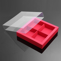 Boîte à volants de chocolat transparente, 4 pièces, écologique, emballage avec fenêtre, bon marché, en promotion