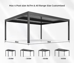 Système Extérieur Jardin Villa Toit Usine Cour Électrique Réglable Persienne Soleil Gazebo Bioclimatique Persienne Pergola Aluminium - Product Image 3