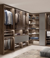 CBMMart Meubles de chambre Design moderne Porte en verre Armoire en bois Dressing pour dressing