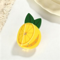 Pince à cheveux en forme de citron pour filles, femmes, accessoires capillaires OEM ODM personnalisés, motif fruit, dessin animé mignon en acétate