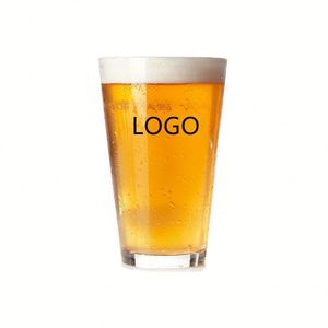 Vasos de Cerveza de Vidrio Transparente de 16 oz, Vasos Gruesos Personalizados con Logotipo al por Mayor, Vasos de Cerveza para Pub - Product Image 1