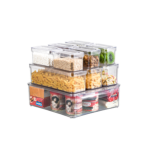 Wholesale Plastic PET Kitchen Stackable Container Storage Boxes Bins Refrigerator Drawer Fridge Organizer food storage container