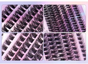 Kit d'extension de cils DIY professionnel, cils en segments pré-coupés, synthétiques, doux, épais, prix de gros, approvisionnement mixte - Product Image 5