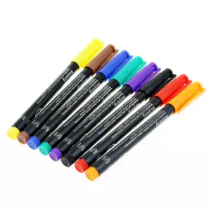 BECOL Wholesale Dry Safe Extra Fine Tip Plastic Permanent Marker Pen Non Toxic Colorful CD Markers with Custom Logo