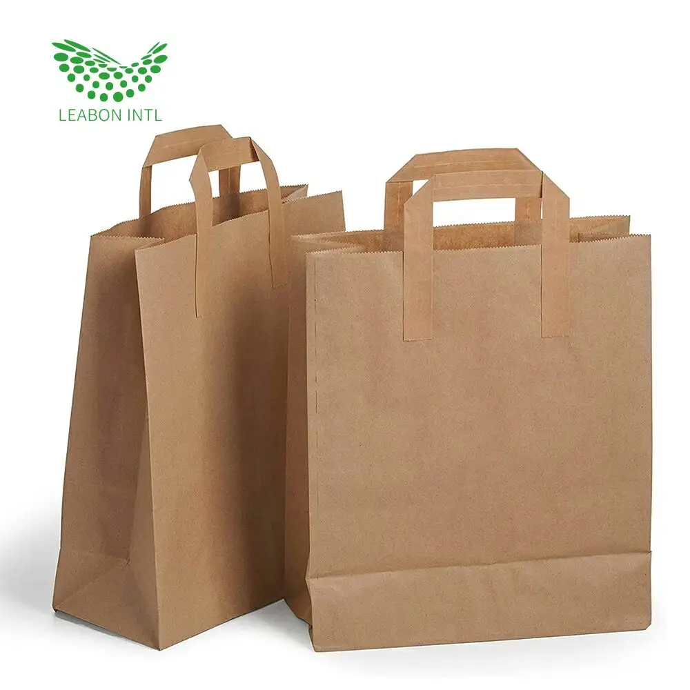 Bolsas de papel Kraft marrón de diseño gratuito, con tu logotipo, bolsa de compras de papel con logotipo, bolsas de papel Kraft personalizadas con mango