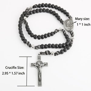 Rosarios Católicos Vintage, Collar Hecho a Mano con Nudos de Paracord, Estilo Vintage para Meditación Católica, Joyería con Cuentas de Oración - Product Image 4