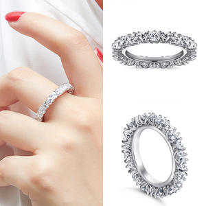 Mariage de mariée 925 fabricant de bijoux en argent Sterling brillant Zircon cubique collier boucles d'oreilles ensemble de bagues - Product Image 5