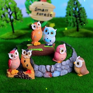 <strong>Tiny</strong> Luminous Resin Owls Glow Dark Miniature <strong>Figurines</strong> for Garden Micro Landscape Christmas Ornament Halloween Business Gifts - Product Image 5