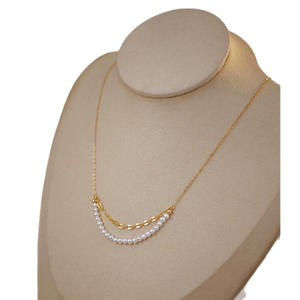 Exquisito Collar de Perlas Naturales de Agua Dulce con Plata 925 y Baño de Oro de 18K, Cadena Versátil para Clavícula y Suéter, Estilo en Capas - Product Image 5